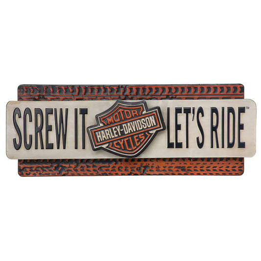 Ace Branded Product Harley Davidson Screw It Let's Ride Metal Sign