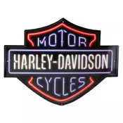 Harley Davidson Neon Bar & Shield Tin Sign