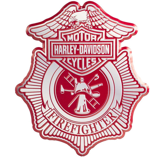 Harley Davidson Firefighter Metal Sign