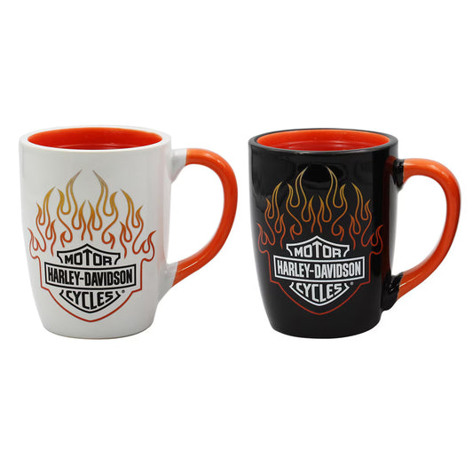 Harley Davidson B&S Flames Color Change Mug Set
