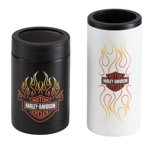 Harley Davidson B&S Flames SS Can Cooler Set