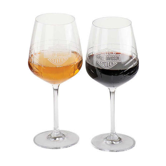 Harley Davidson Crystal Wine Glass Set