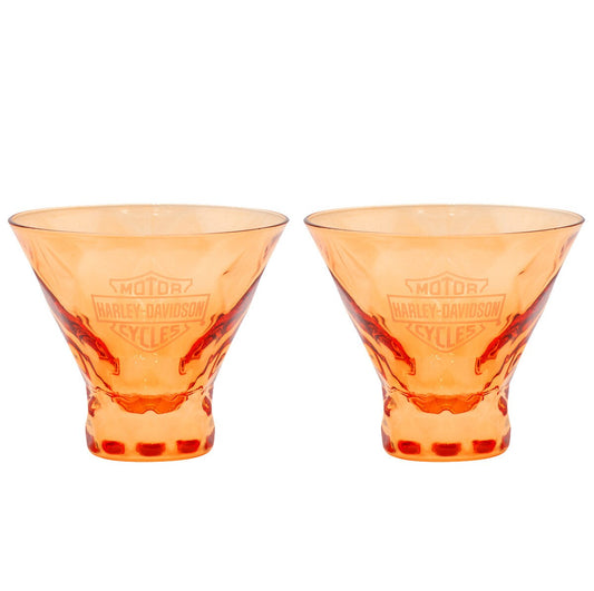 Harley Davidson B&S Stemless Martini Glass Set