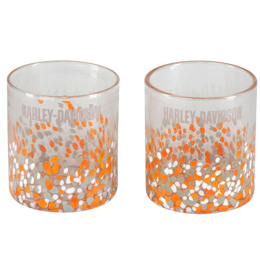 Harley Davidson Confetti DOF Glass Set