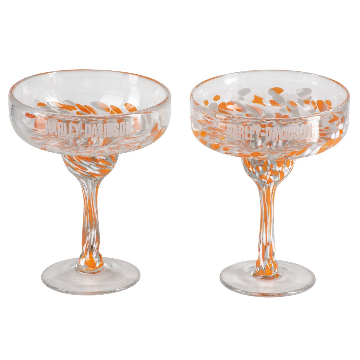 Harley Davidson Confetti Margarita Glass Set