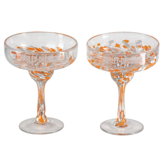 Harley Davidson Confetti Margarita Glass Set