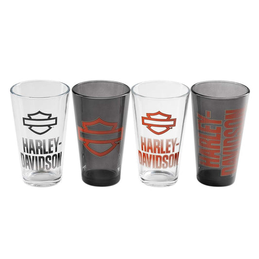 Harley Davidson Open B&S Fade Pint Glass Set