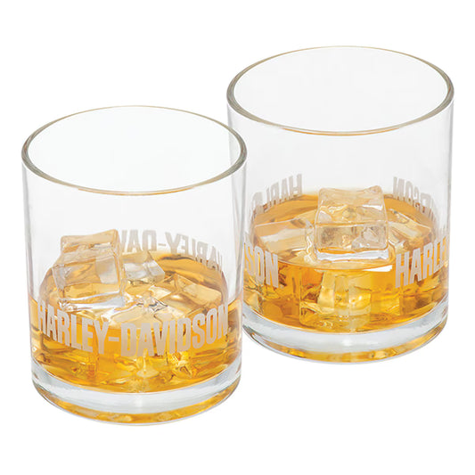 Harley Davidson Premier Rocks Glass Set