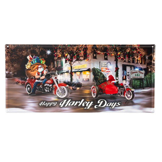 Harley Davidson Biker Santa Metal Sign