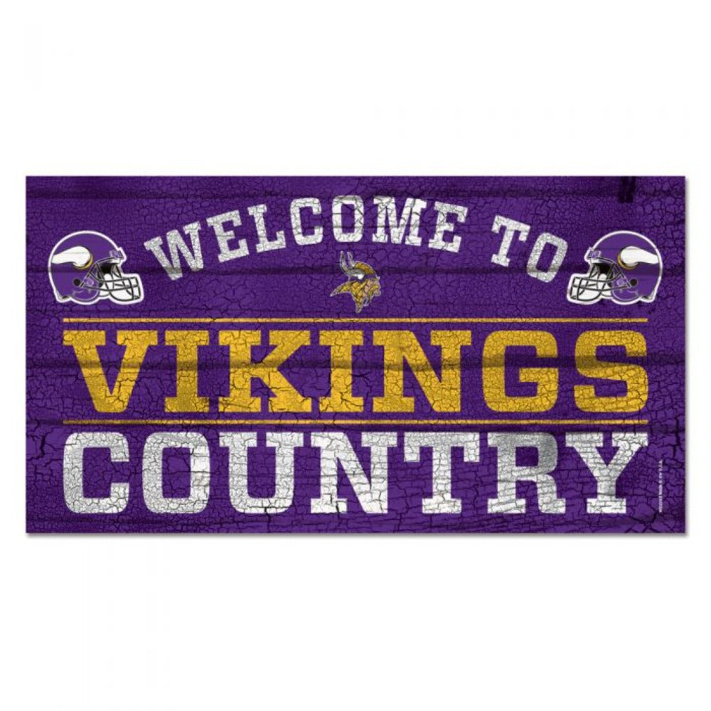 Welcome to Vikings Country Team Spirit Wood Sign