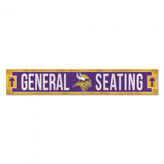 Minnesota Vikings General Seating Indoor Wood Sign with Grain Texture