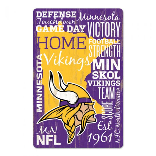 Minnesota Vikings Team Spirit Logo Wood Sign Decoration