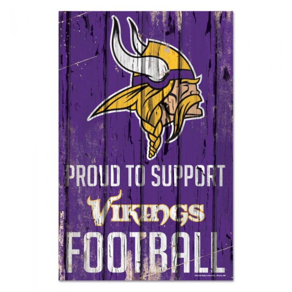 Minnesota Vikings Football Support Wooden Sign Decoration