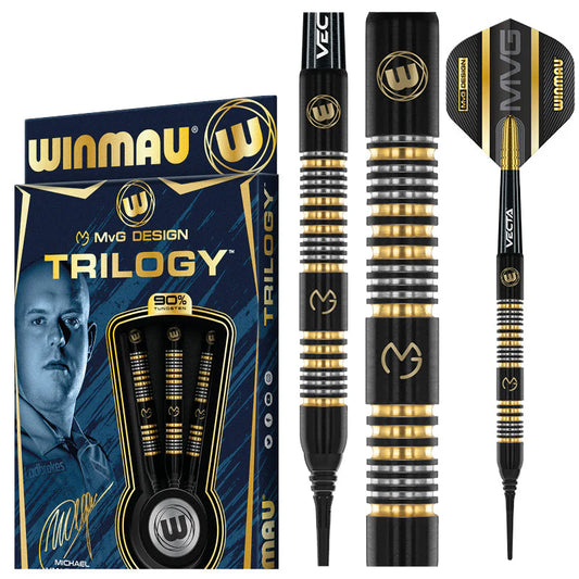 Winmau MVG Trilogy 90% Darts 18g B/W 20g F/W