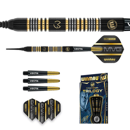 Winmau MVG Trilogy 90% Darts 21.5g B/W 23.5 F/W