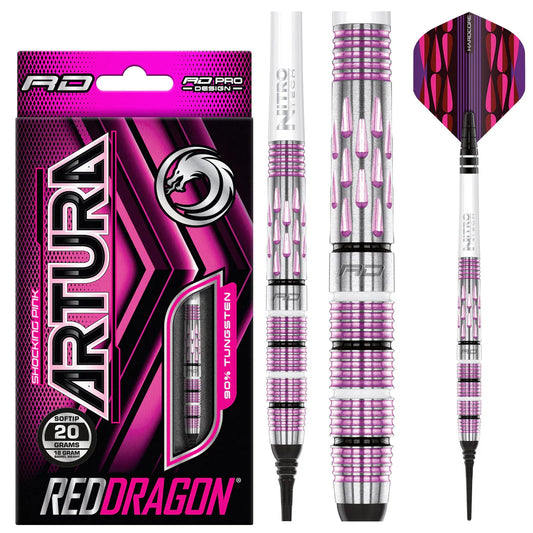 Red Dragon Artura Shocking Pink Soft Tip Dart Set - 20g