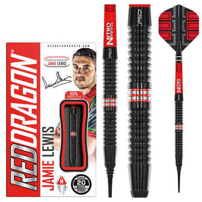 Nodor Darts Red Dragon Jamie Lewis SE Soft Tip Dart Set - 20g