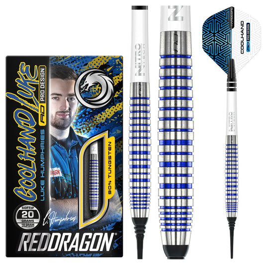 Red Dragon Luke Humphries TX3 Cool Blue Soft Tip Dart Set - 18g