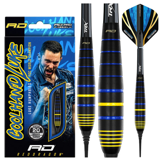 Red Dragon Luke Humphries Cool Hand Brass Soft Tip Dart Set - 20g