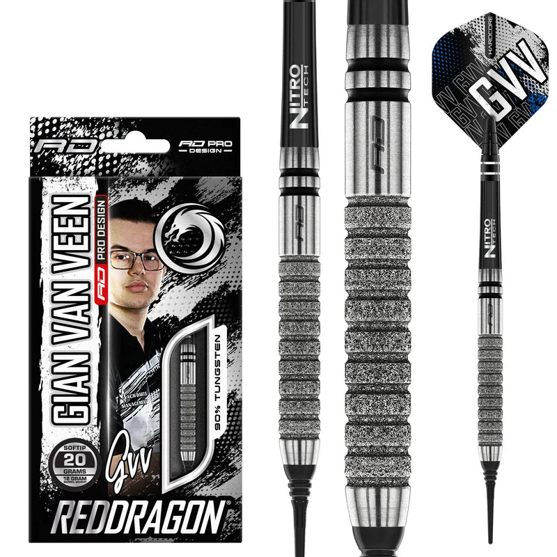 Red Dragon Gian Van Veen Tour Edition Soft Tip Dart Set - 20g