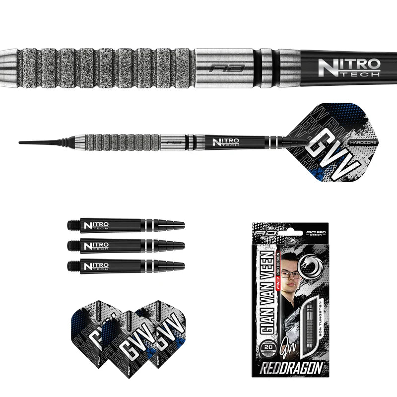 Red Dragon Gian Van Veen Tour Edition Soft Tip Dart Set - 20g