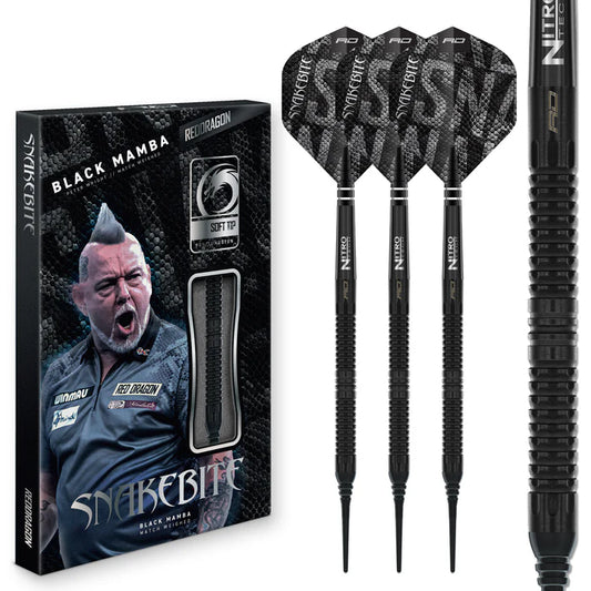 Red Dragon Peter Wright Black Mamba Soft Tip Darts - 18 grams