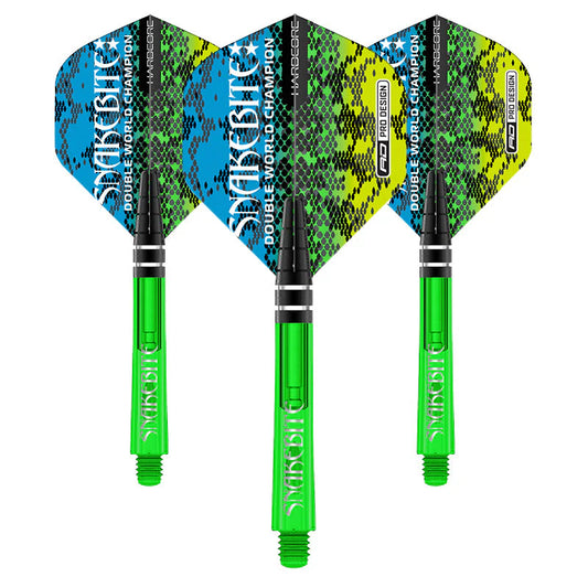 Nodor Darts Red Dragon Peter Wright Snakebite Hardcore Flight & Pro Player Nitrotech Shaft Combo
