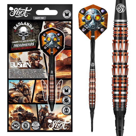 Badlands Rustin Soft Tip Dart Set-90% Tungsten Barrels - 20gm