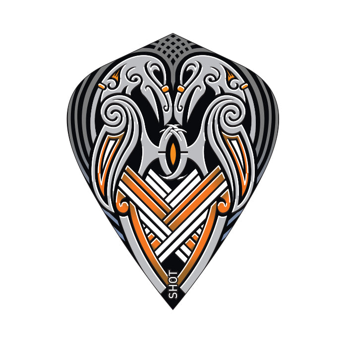 Shot Darts Viking Raven Dart Flight Set- Kite Black