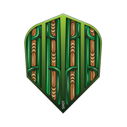 Shot Darts Warrior Rutene Dart Flight Set- Small Standard Green