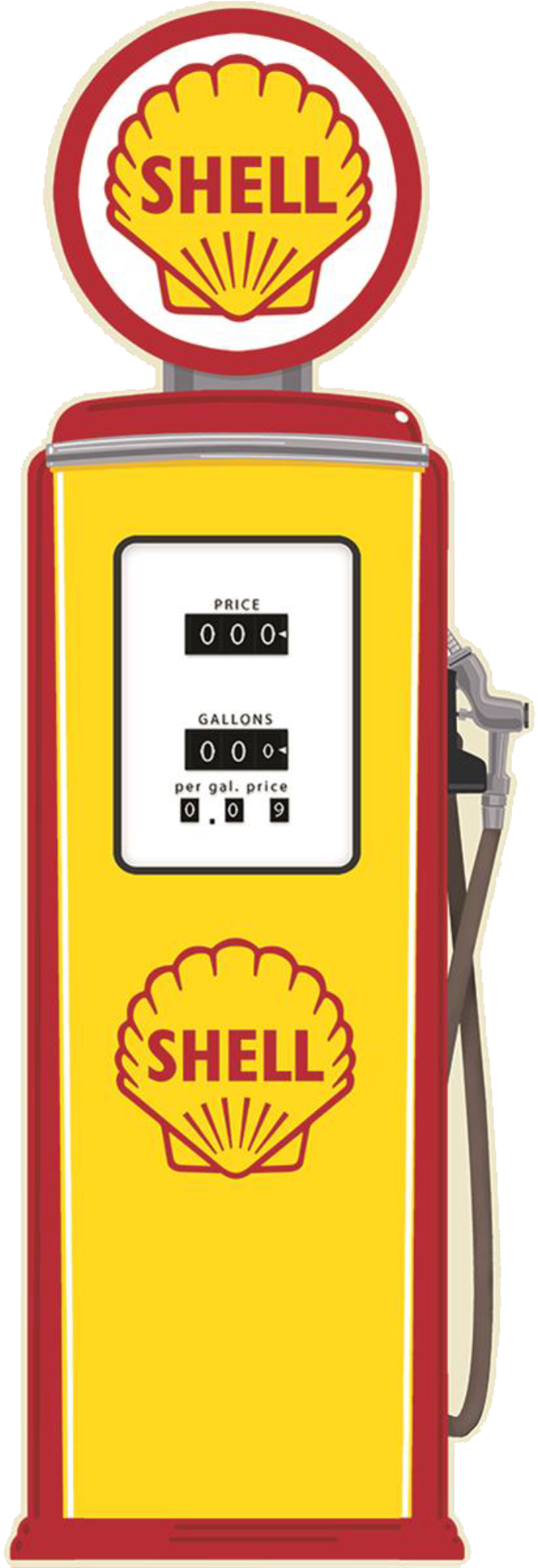 Shell Gasoline Pump Tin Sign | 10x28 Wall Décor | CAVES