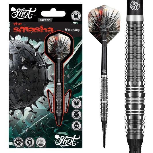Gnarly Smasha Soft Tip Dart Set-90% Tungsten Barrels-20gm