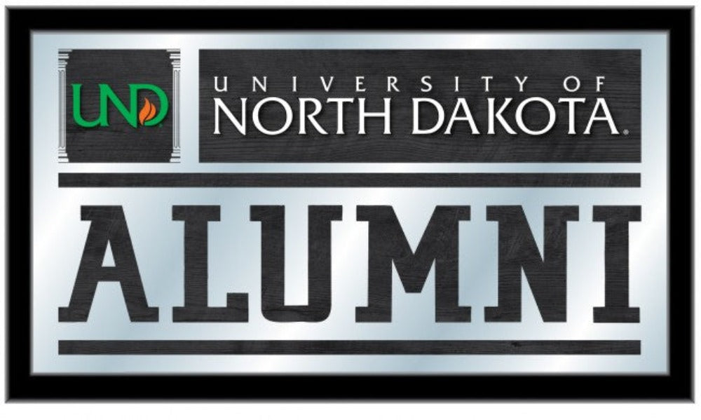 University of North Dakota Alumni mirror with prominent UND logo and lettering, celebrating the alumni community.