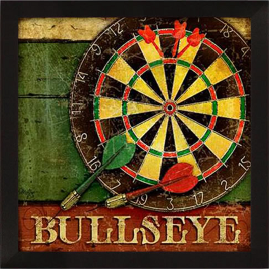 Vintage-Style-Bullseye-Dartboard-Framed-Artwork-for-Retro-Decor