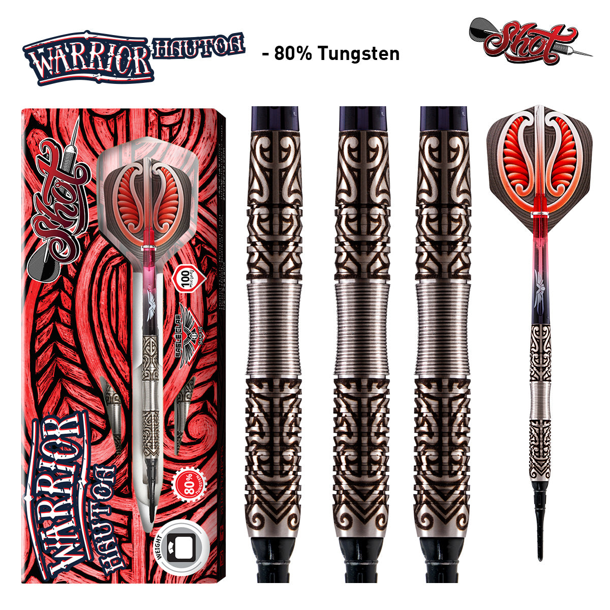 Shot Darts Warrior Hautoa 80%Tungsten 18gm Darts