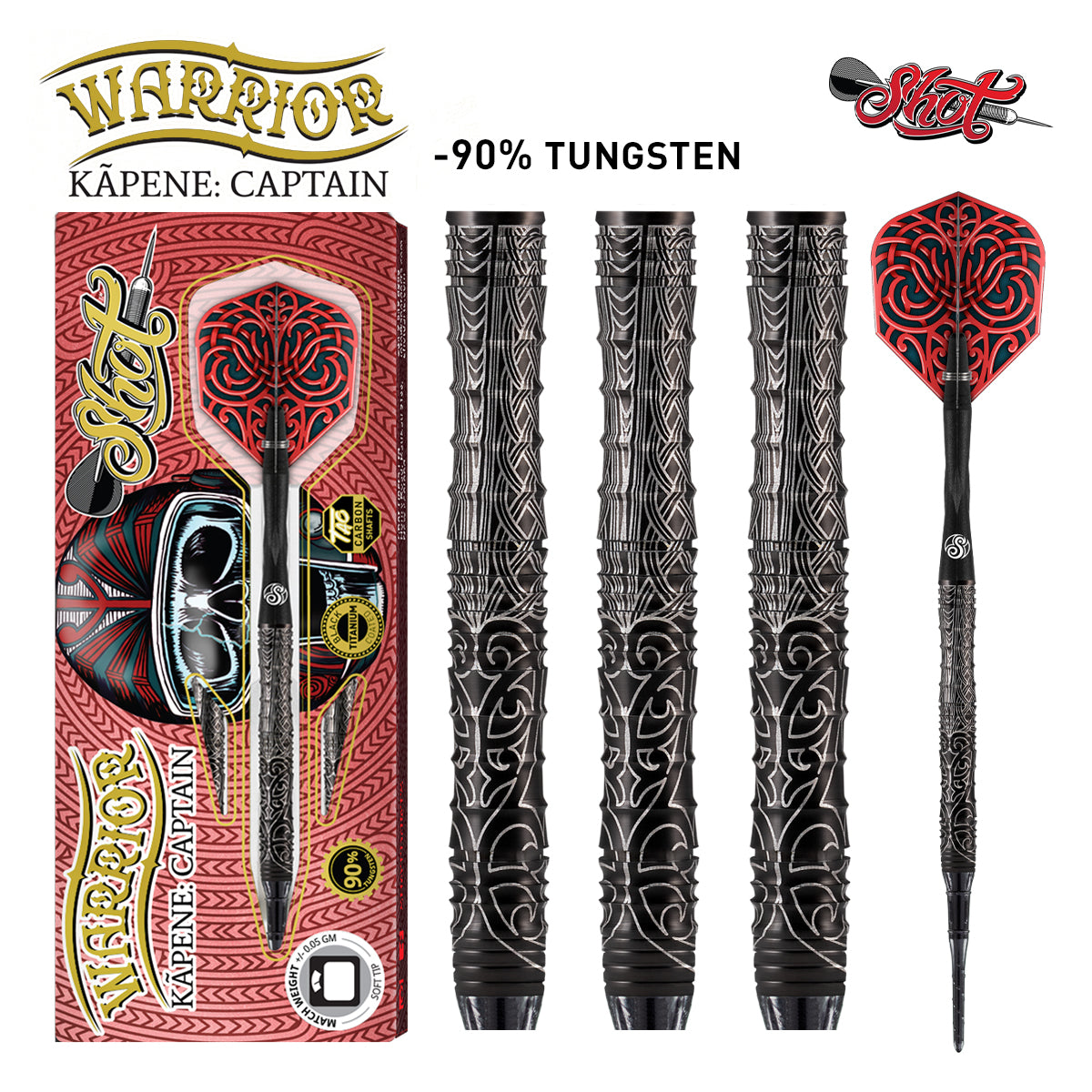 Warrior Kapene Soft Tip Dart Set-90% Tungsten-20gm