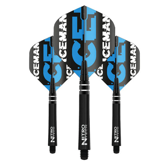 Nodor Darts Red Dragon Flight & Shaft Combo - Iceman Blue