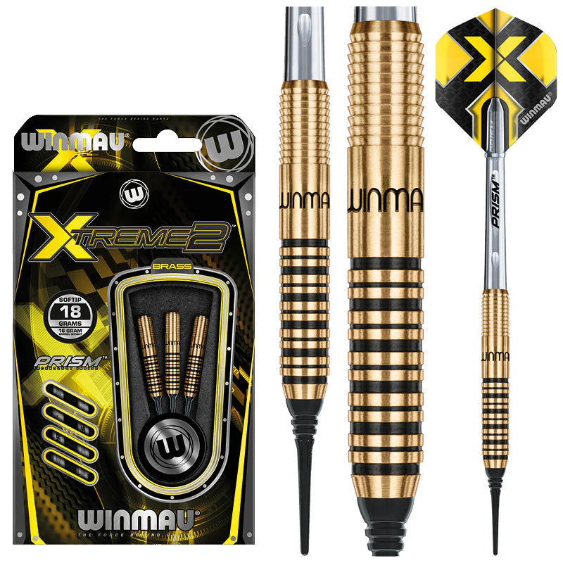 Winmau Xtreme 2 Brass Darts 16g B/W 18g F/W