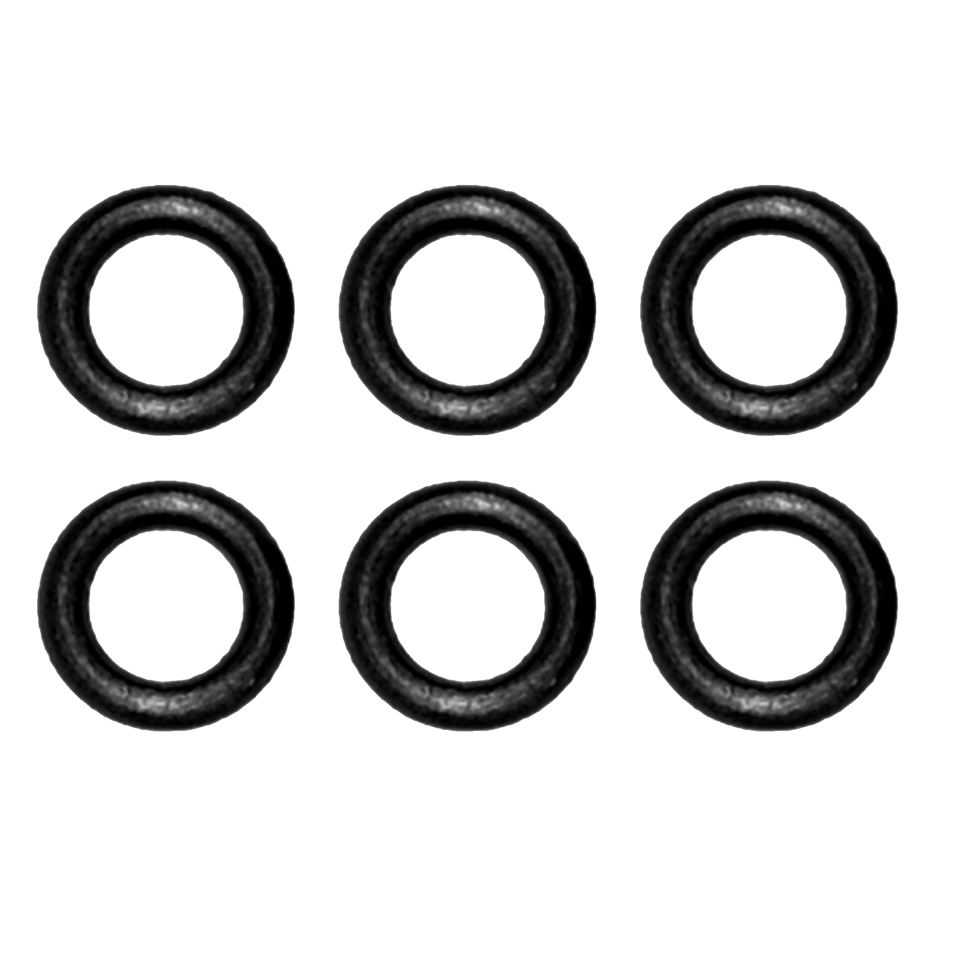 Six-pack of black 2ba O-Rings designed to secure dart components, providing a tight fit and consistent performance.