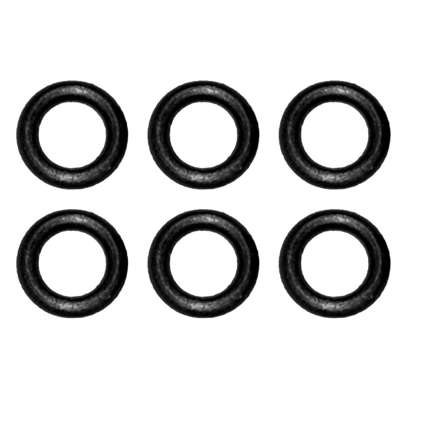 Six-pack of black 2ba O-Rings designed to secure dart components, providing a tight fit and consistent performance.