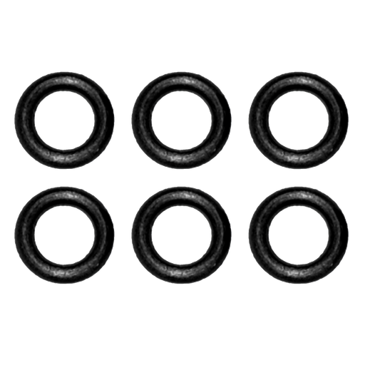 Six-pack of black 2ba O-Rings designed to secure dart components, providing a tight fit and consistent performance.