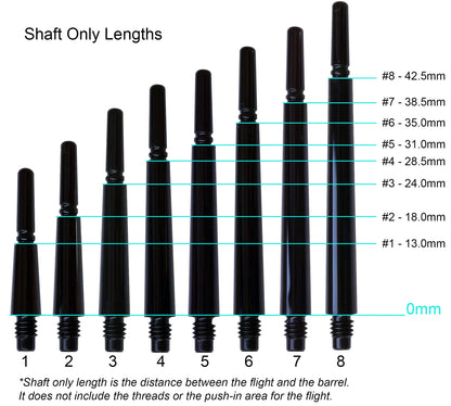 Fit Flight Gear Normal Locked Dart Shafts - Short #3 (24.0mm) Black