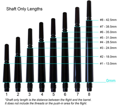 Fit Flight Gear Normal Spinning Dart Shafts - Short #3 (24.0mm) Black