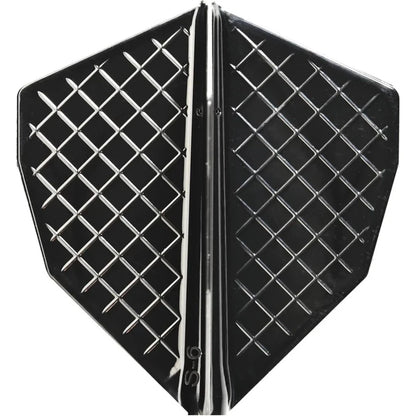 Fit Flight Pro S-6 Black Dart Flights with 3D grid design for optimal durability and aerodynamics.
