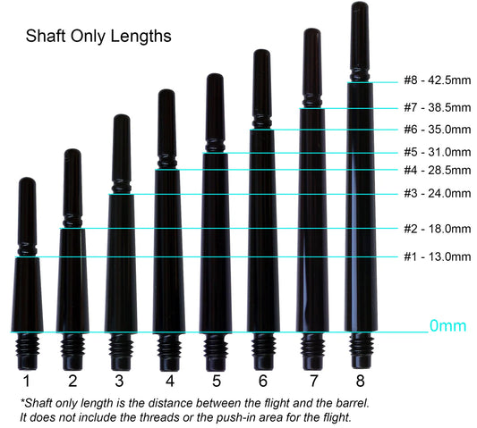A-Z Darts Fit Flight Carbon Hybrid Spinning Dart Shafts - Short #3 (24.0mm) Black