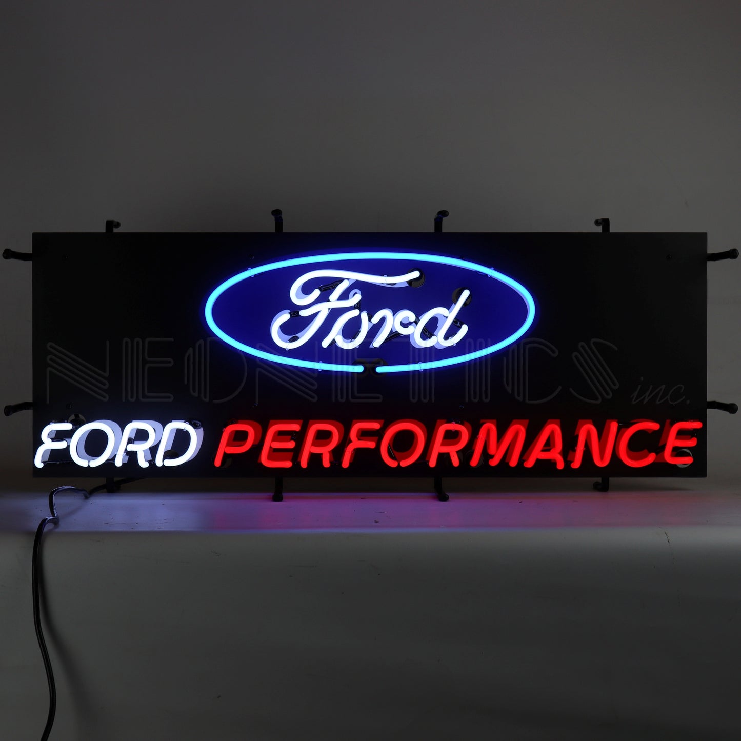 Ford Performance Neon Sign, 36 inches wide by 14 inches high, in bold neon colors.