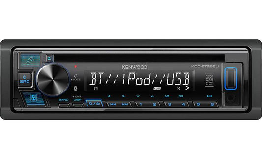 Kenwood CD Receiver, Bluetooth, Front USB and AUX, Blue Illumination, (1)2.5V RCA Preouts, Remote APP ready