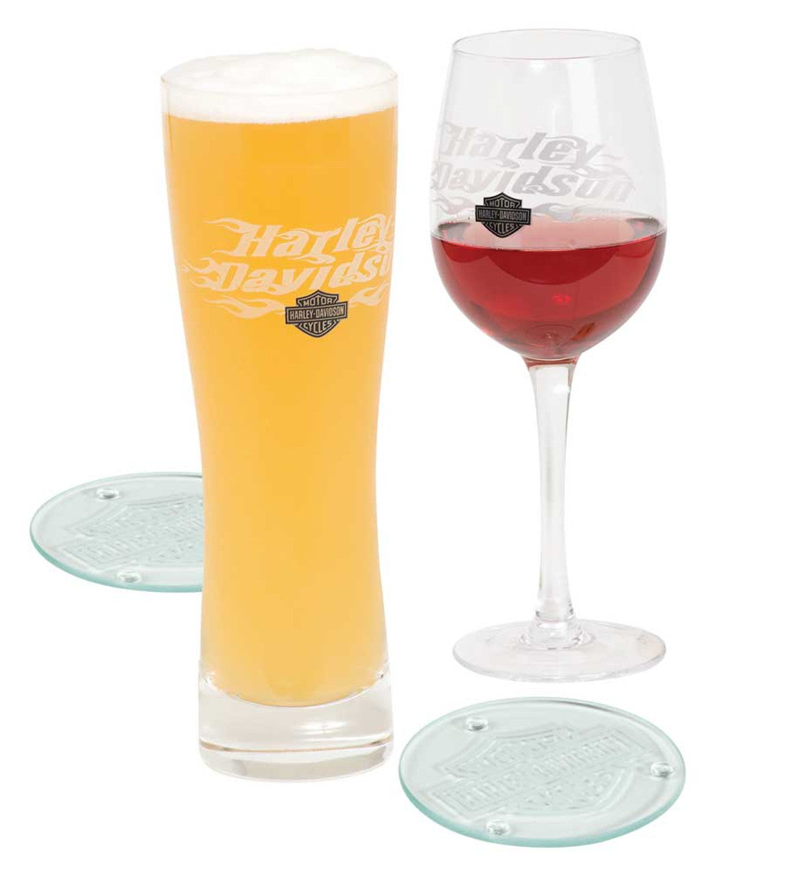 Harley Davidson Pilsner & wine Glass Set