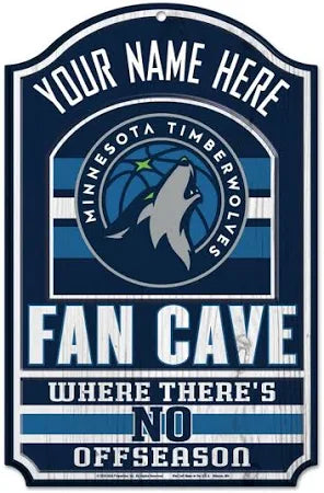 Minnesota Timberwolves Fan Cave Sign