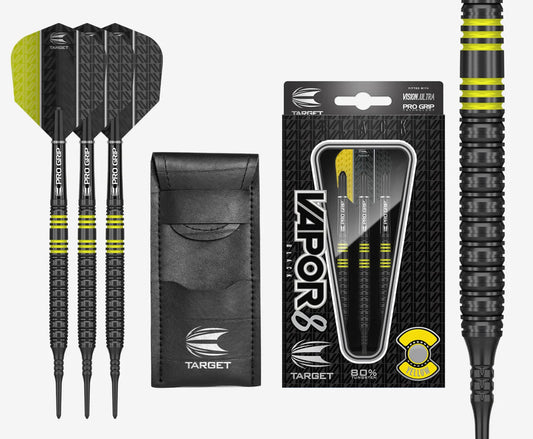 Target Darts Vapor 8 Black Yellow Soft Tip 19g